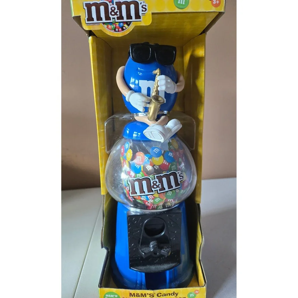 M&Ms Candy Novelty Dispenser with Real Working Coin Bank Blue M‎ M Candy